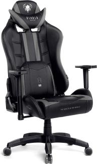 Diablo X-Ray Gaming Stuhl Bürostuhl Gamer Chair Schreibtischstuhl 4D Armlehnen Ergonomisches Design Kunstleder Perforation Wippfunktion Schwarz-Grau King (XL)