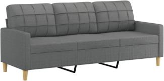 vidaXL 3-Sitzer-Sofa Dunkelgrau 180 cm Stoff
