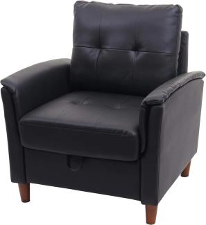 Sessel HWC-H23, Loungesessel Cocktailsessel Relaxsessel Fernsehsessel, Stecksystem Staufach ~ Kunstleder, schwarz