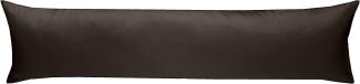 Mako-Satin Seitenschläferkissen Bezug uni / einfarbig Espresso Braun 40x145 cm von Bettwaesche-mit-Stil