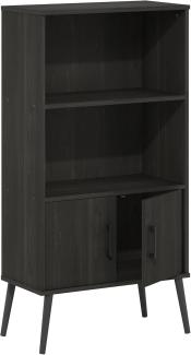 Furinno Claude Mid-Century Style Akzent-Bücherregal mit Holzbeinen, Espresso