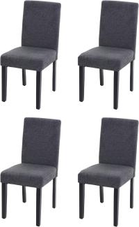 4er-Set Esszimmerstuhl Stuhl Küchenstuhl Littau ~ Textil, anthrazitgrau, dunkle Beine