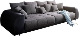 Bigsofa Violetta Schwarz 310x135 cm inklusive Kissen Big-Sofa