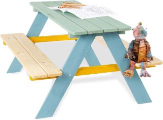 Pinolino 'Nicki für 4' Kindersitzgarnitur, Massivholz, 90 x 50 x 79 cm, Bunt