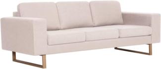 vidaXL 3-Sitzer-Sofa Stoff Cremeweiß [281382]