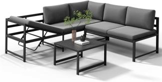 Gartenmöbel Set Aluminium Lounge mit verstellbarer Rückenlehne Sitzgruppe wetterfest