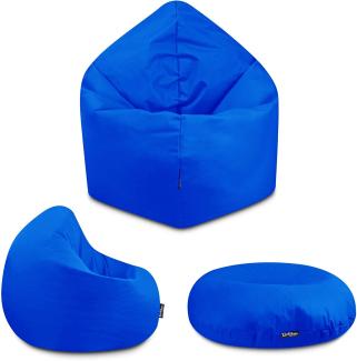 BuBiBag - 2in1 Sitzsack Bodenkissen - Outdoor Sitzsäcke Indoor Beanbag in 32 Farben und 3 Größen - Sitzkissen für Kinder und Erwachsene (100 cm Durchmesser, Blau)