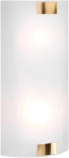 Flache LED Wandleuchte mit Glas Lampenschirm Weiß & Gold, 20 x 40cm