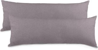 aqua-textil Classic Line Kissenbezug 2er-Set 40 x 120 cm dunkel grau Baumwolle Seitenschläferkissen Bezug Reißverschluss
