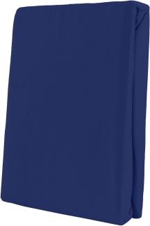Leonado Vicent - Classic Spannbettlaken Bettlaken 100% Baumwolle Jersey Spannbetttuch in vielen Farben & Größen, Maße Spannbettlaken:200 x 200 cm - 200 x 220 cm, Farbe Spannbettlaken:Dunkelblau