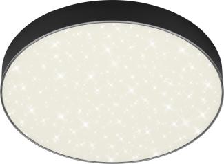 Briloner LED Deckenleuchte Flame Star schwarz Ø 28,7 cm mit Sternenhimmel