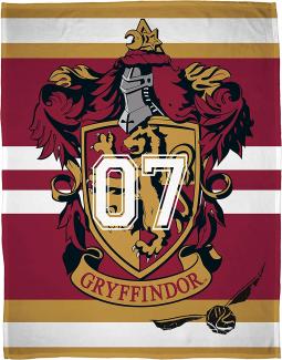 Harry Potter Kuscheldecke für Kinder und Teenager mit Gryffindor Wappen Große Tagesdecke 160x200 cm