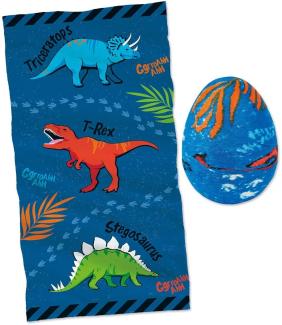 Moses 40214 Zauberhandtuch Dino-Ei | Cooles Handtuch für den Kindergeburtstag | 100% Baumwolle, Mehrfarbig