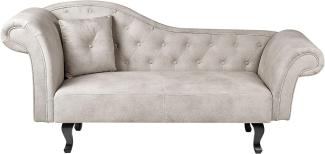 Chaise Longue aus Samt, taupe, links LATTES II
