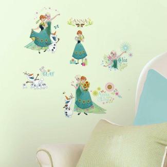 Room Mates 54553 Wandsticker\"Disney Die Eiskönigin Party Fieber - Anna, Elsa und Olaf\", mehrfarbig