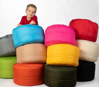 sunnypillow Sitzsack - Hocker rund 25 x 45 cm | Indoor & Outdoor | Runder Sitzpouf mit abnehmbarem Bezug | Sitzbank, Sitzhocker, Bodenkissen Bean Bag Puff | Rosa