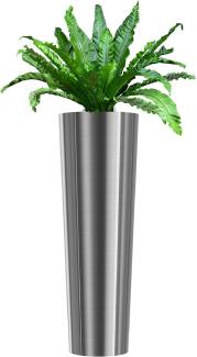 wuuhoo® Pflanzkübel Holly in Silber & Roségold aus Edelstahl - wetterfeste Bodenvase, Blumenkübel frostbeständig für Innen & Außen mit Pflanzeinsatz, Pflanzentopf - Maße: silber: 37 x 110 cm