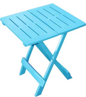 Spetebo Kunststoff Klapptisch Adige 45 x 43 cm - hellblau - Garten Beistelltisch klappbar - Beistelltisch Campingtisch Teetisch Balkontisch Tisch klein …