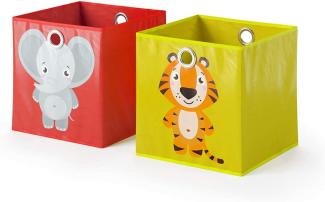 Vicco 'Elefant & Tiger' 2er-Set Faltbox 30 x 30 cm