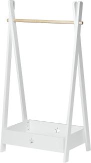 [en. casa] Kinder-Garderobe Laxe, (HxTxB): 126 x 43 x 73 cm, Weiß/Natur