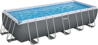 Power Steel™ Frame Pool Komplett-Set mit Filterpumpe 640 x 274 x 132 cm, grau, eckig