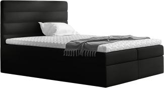 Stylefy 'Adelasia' Boxspringbett Kunstleder Madryt Schwarz 120 x 200 cm