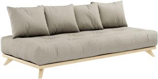 Karup Design SENZA Futonsofa inkl. 4 Kissen Gestell Natur, Matratze Leinen