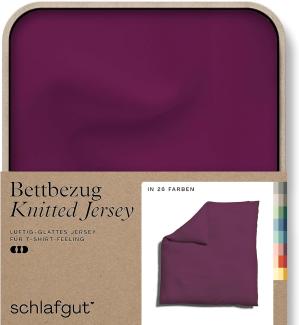 Schlafgut Knitted Jersey Bettwäsche | Bettbezug einzeln 200x200 cm | purple-deep