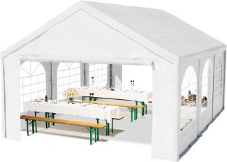 Hochwertiges Partyzelt 4x6 m Pavillon Zelt PE Plane 450 N Gartenzelt Festzelt Wasserdicht weiß