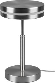 Kleine LED Tischleuchte FRANKLIN rund Höhe 25cm, Silber