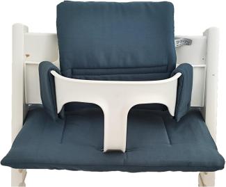 Shabany® Hochstuhl Sitzkissen 100% Bio Baumwolle | Classic Kissen Sitzbezug Hochstuhlauflage | 2-teilig passend für Stokke Tripp Trapp Kinderhochstuhl | maschinenwaschbar einfache Befestigung (brave)