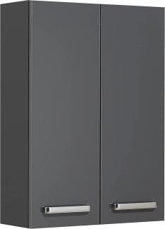 Pelipal Badezimmer Hängeschrank; 311 in Grau-Anthrazit, Glanz, 50 cm breit | Bad Wandschrank; mit 2 Türen und 2 Glas-Einlegeböden