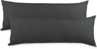 aqua-textil Classic Line Kissenbezug 2er-Set 40 x 120 cm anthrazit grau Baumwolle Seitenschläferkissen Bezug Reißverschluss