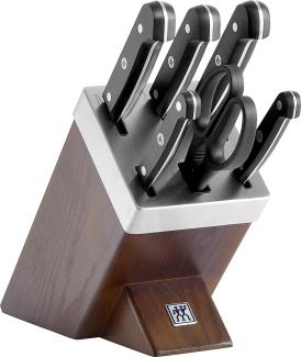 Zwilling Gourmet 7 EL Black Edelstahl-Küchenmesser in einem selbstschärfenden Block