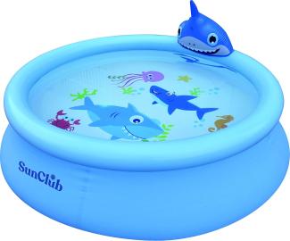 SunClub Planschbecken 3D Wassersprühender Hai Pool Ø 190 x 47 cm