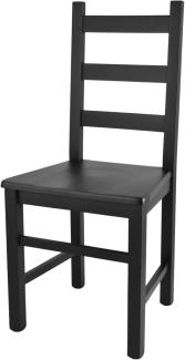 t m c s Tommychairs - Stuhl Rustica für Küche und Esszimmer, robuste Struktur aus lackiertem Buchenholz in Anilinfarbe Schwarz und Sitzfläche aus Holz