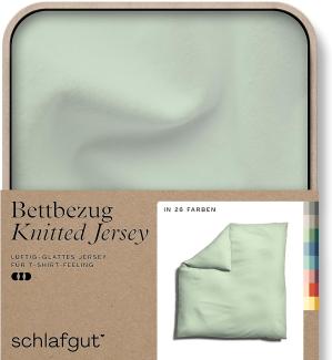 Schlafgut Knitted Jersey Bettwäsche | Bettbezug einzeln 200x200 cm | green-light