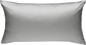 Mako Interlock Jersey Bettwäsche "Ina" uni/einfarbig grau Kissenbezug 40x80