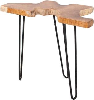 Teak Konsole DINDONG Konsolentisch ca. 75-90cm Massivholz Tisch Baumkante Unikat