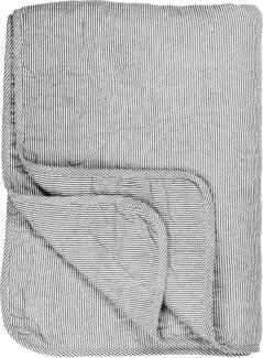 IB Laursen - Quilt, Decke, Kuscheldecke, Tagesdecke - Farbe: Weiß-Grau gestreift - 180 x 130 cm - 100% Baumwolle