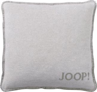 JOOP Uni Kissen Doubleface | 50x50 cm Dekokissen gefüllt | Silber-Jade