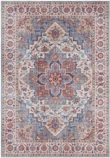 Vintage Teppich Anthea - cyan-blau - 160 cm Durchmesser