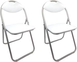 2x Metall Klappstühle weiß Gästestühle Stuhl Gäste Besucherstuhl Gartenstuhl