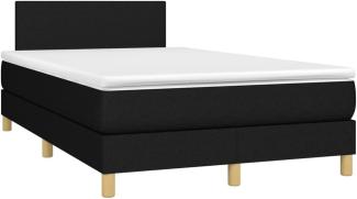 Boxspringbett mit Matratze Schwarz 120x190 cm Stoff (Farbe: Schwarz)