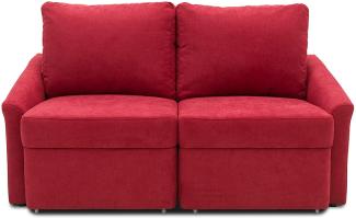 DOMO. collection Relax Dauerschläfer Boxspring Sofa mit Schlaffunktion, 2-Sitzer Schlafsofa Gästebett | 168 x 96 x 86 cm, rot