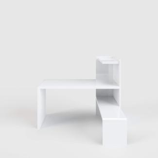 Phoenix 'Prana' Schreibtisch-/ TV-Lowboard-Kombination, Weiß hochglanz, 118,2 x 350 x 142 cm