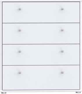 Forte Tempra 2 Kommode mit 4 Schubladen, Holzwerkstoff, weiß, Bx H xT: 73,7 x 85,5 x 34,8 cm