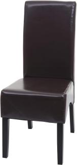 Esszimmerstuhl Latina, Küchenstuhl Stuhl, Leder ~ braun, dunkle Beine