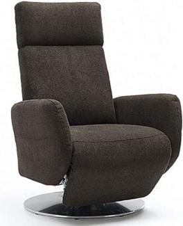 Cavadore TV-Sessel Cobra / Fernsehsessel mit Liegefunktion, Relaxfunktion / Stufenlos verstellbar / Ergonomie S / Belastbar bis 130 kg / 71 x 108 x 82 / Braun