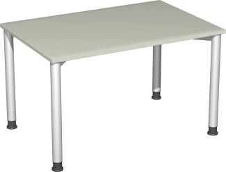 Schreibtisch, höhenverstellbar, 120x80cm, Lichtgrau / Silber